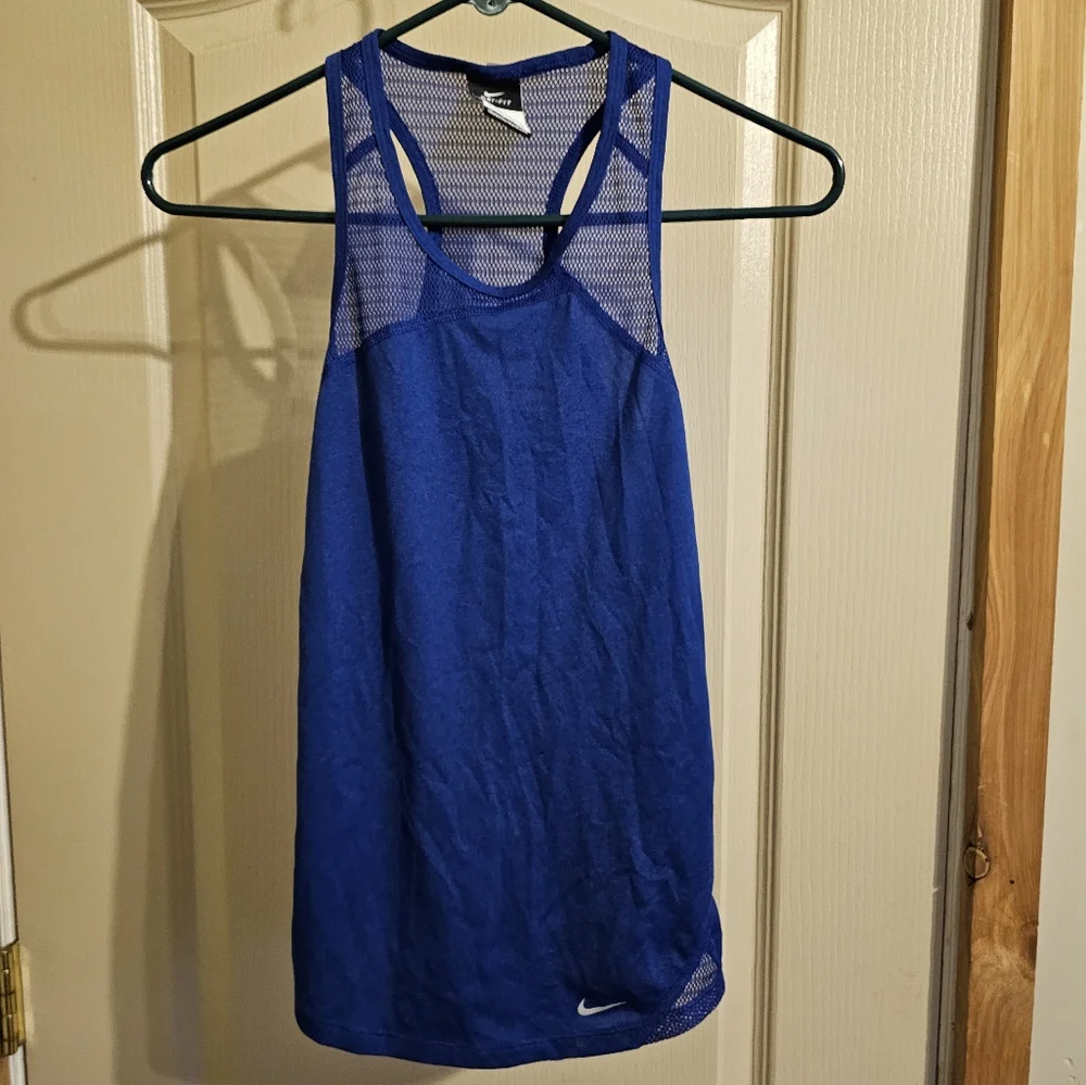 Nike Dri-Fit XS Blue Mesh Tank Top